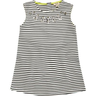 Mini girls black stripe shift dress